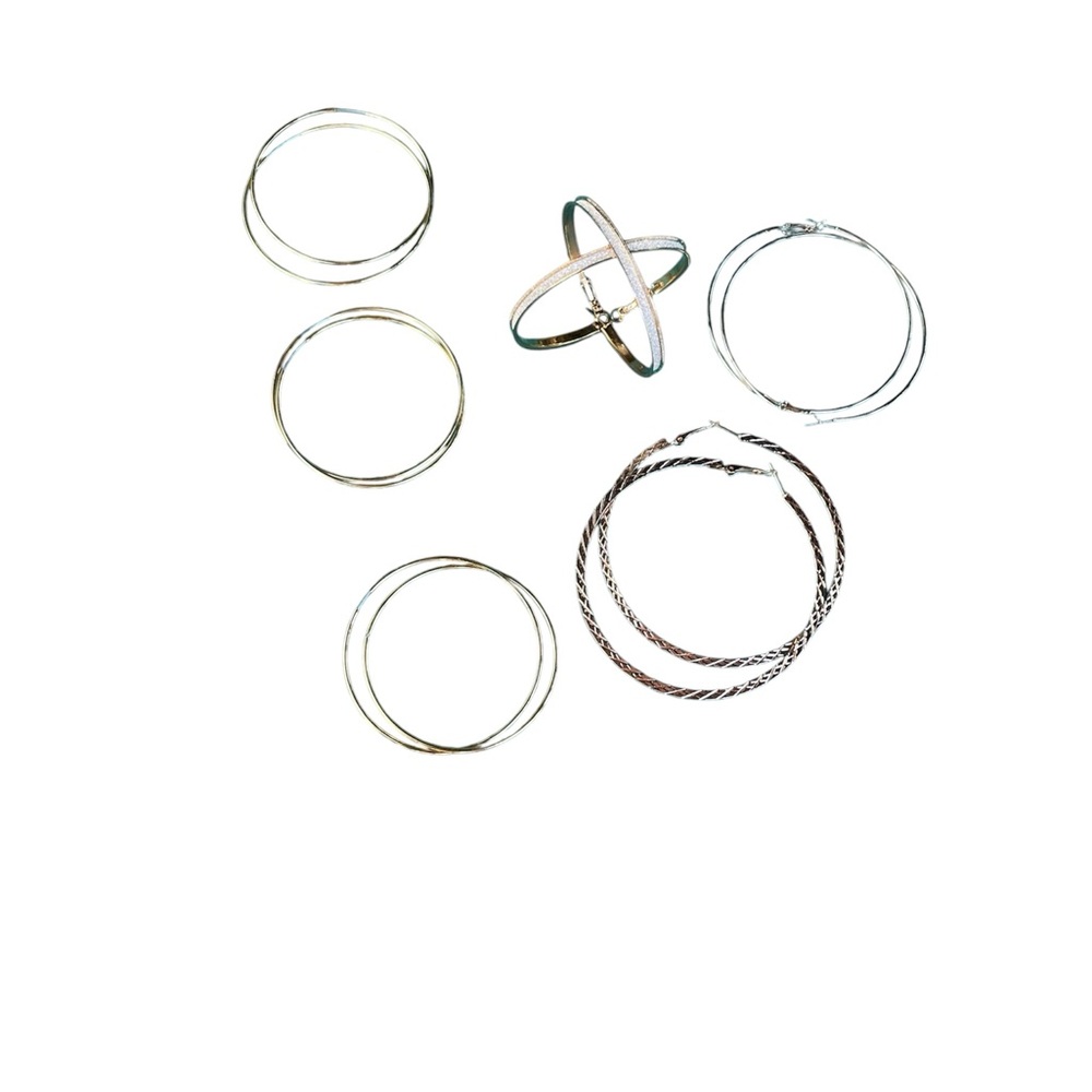 Big Hoop Earrings‎  Silver and Gold Tone (6)